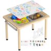 BRINJOY Sensory Table for Toddlers, Kids Activity Desk with Storage Bins, 3 in 1 Wood Sand and Water Table with Colored Pens & Animal Toys & DIY Tunnels for Indoor Outdoor Gifts