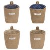 Briolaine Wall Hanging Storage Bags, Cotton Linen Storage Basket Foldable Wall-Hanging Basket Family Organizer Box 4PCS, Indoor Use