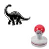 Brontosaurus Dinosaur Self-Inking Rubber Craft Stamp for Planner 1.6" Round