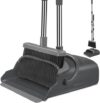 Broom and Dustpan Set with Long Handle, Stand Up Broom, Black