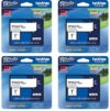 Brother Genuine P-Touch 4-Pack TZe-251 Laminated Tape, Black Print on White Standard Adhesive Laminated Tape for P-Touch Label Makers, Each Roll is 0.94"/24mm (~ 1") Wide, 26.2 ft. (8M) Long