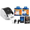 Brother QL-1110NWB Wide Format Direct Thermal Label Printer Bundle with Deco Essentials eBook + DK-1247 Shipping Labels & DK-1201 Address Labels - USB, Wi-Fi & Bluetooth Shipping Label Printer