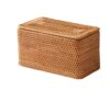 Brown Rattan Organizer Basket with Lid, Handwoven Wicker Storage Basket for Home, Closet, Bathroom, Bedroom & Vanity Decorative Organizer