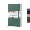 BROWNSTONE JOURNALS A5 Sketch Book Hardcover - 80 Sheets 100 GSM Paper 5"x8", Lay Flat, Vegan Leather Cover, Elastic Band, Back Pocket, Art Drawing Book (Dartmouth Green)
