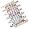 Bruislard Washi Tape Thin Skinny Basic Washi Tape Set, Thin Washi-Tape 12 PCS 5MM Wide Decorative Tapes Scrapbook Washi-Tape for Journaling, Craft Tapes Length 3meter
