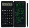 Brynzek Calculator with Notepad, Pocket Calculator with LCD Writing Pad and Stylus, Small Basic 4 Function for Desktop, Office, School and Home, Black