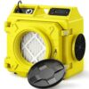 BSMTEK Stackable Negative Air Scrubber 550CFM, 3-Stage H13 HEPA Air Purifier with MERV10 & Carbon Filters, Heavy Duty Air Machine for Water Damage, Mold Remediation, Industrial & Commercial, Lemon 3PC