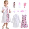 Btonai kids doctor costume Halloween Nurse costume for kids outfit 3-10Y
