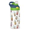Bubble Boba Balls Pearl Milk Tea Kids Insulated Water Bottle with Straw Lid, 12oz Stainless Steel Vacuum Tumbler, Leakproof BPA-Free Toddler Cup for School, Boys Girls