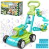 Bubble Lawn Mower for Kids,3-in-1 Bubble Machine Blower Toy Ages 3-8 Green