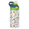 Bubble Pearl Boba Milk Floral Kids Insulated Water Bottle with Straw Lid, 12oz Stainless Steel Vacuum Tumbler, Leakproof BPA-Free Toddler Cup for School, Boys Girls