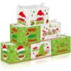 Bucherry 6 Pack Christmas Elf Storage Bin with Handles Collapsible Xmas Baskets Gifts Green Red Elf Box Holiday Decor Foldable Canvas Storage Cube for Home Bedroom Living Room