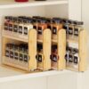 Bucherry Bamboo Pull out Spice Rack Organizer, 2-tier Slide out Cabinet Spice Rack for Kitchen Storage, 10" W x 10.6" D x 9.6" H, 4 Drawers Natural Wood Tone, Easy Assembly for Cabinet Organization
