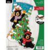 Bucilla Felt Applique 18" Stocking Making Kit, Holiday Black Bears, Perfect for DIY Arts and Crafts, 89622E