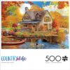 Buffalo Games - 500 Piece Jigsaw Puzzle - Autumn Lake House - Challenging Fall Scene Puzzles for Adults - Finished Size is 26.75 x 19.75