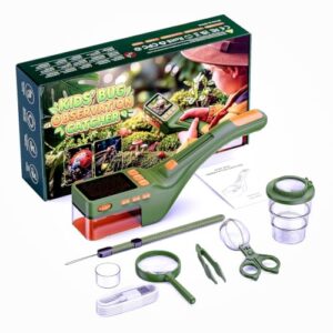 Bug Catcher for Kids, 500X Handheld Digital Microscope 2.4" IPS Screen, 8 LED Lights, Photo Video, Type-C PC Sync, STEM Bug Observation Kit for Outdoor Nature Study