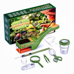 Bug Catcher for Kids, 500X Handheld Digital Microscope 2.4" IPS Screen, 8 LED Lights, Photo Video, Type-C PC Sync, STEM Bug Observation Kit for Outdoor Nature Study