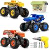 Bugrtarey Take Apart Monster Truck Toys for Kids 3 4 5 6 7 8 Year Old Boys – STEM Learning Building Toy with Electric Drill & Storage Box Gift Birthday Christmas for Boys Girls Kids Toddlers