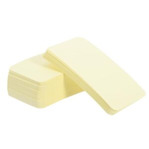 BUGUUYO 100pcs Blank Flash Cards 3x2 Inches Unruled Index Cards with Rounded Corners Versatile Blank Surface and Resist Curling Paper for Vocabulary Learning and Office Use