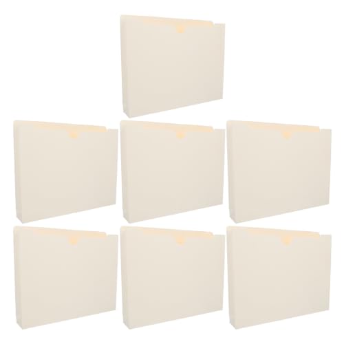 BUGUUYO 10pcs Beige Manila Paper File Folders with Wide Bottom and 51mm Expandable Design, Lightweight Portable File Organizer Storage for Home and Office, Compatible with Index Tabs
