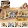 BuicraHub Temple Building Set Ideal for Adult, 5-in-1 Construction Toy Includes Gate, Three Levels and Holy Grail Scene Building Block, Birthday Gift for Kids 8-12 Years Old, 2388Pcs