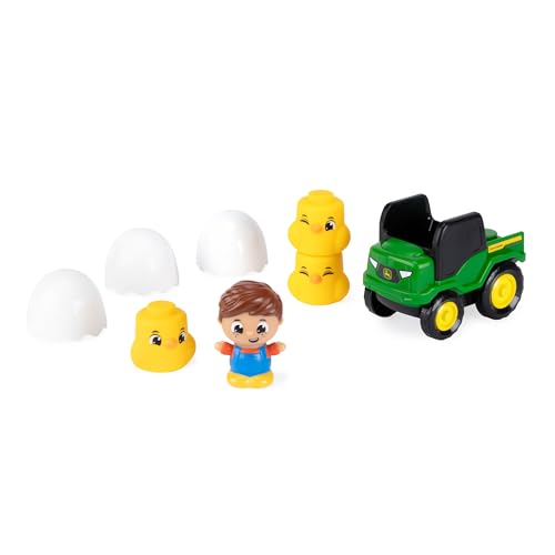 Build-A-Buddy Stackers Farm Playset - 10-Piece John Deere Chick Toy Set with Chicks, Eggshells, Farmer, and Gator - Officially Licensed John Deere Toys - Toddler Stacking Toys - Ages 18 Months and Up