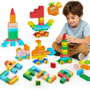 Building Blocks for Kids Ages 3-8 |Toy with 4 Trucks | STEM Educational Set for Boys & Girls| Endless Creations | Christmas Birthday Gift (Military Transport)