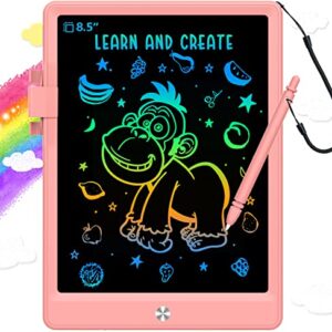 BUKEBU Toddler Toys for 3-6 Years Old Girls Boys, LCD Writing Tablet 8.5 Inch Doodle Board, Electronic Drawing Tablet, Drawing Pads,Travel Gifts for Kids Age 3 4 5 6 7 Year Old Girls Boys (Pink)