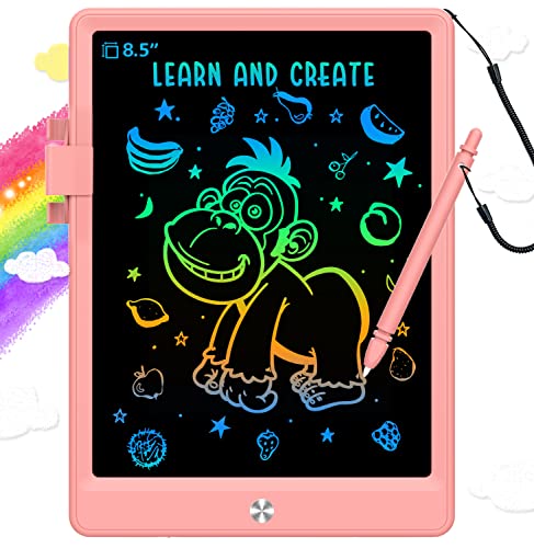 BUKEBU Toddler Toys for 3-6 Years Old Girls Boys, LCD Writing Tablet 8.5 Inch Doodle Board, Electronic Drawing Tablet, Drawing Pads,Travel Gifts for Kids Age 3 4 5 6 7 Year Old Girls Boys (Pink)