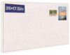 Bulletin Board - 35 x 17.5 inches Decorative Felt Pin Board - Cork Board Alternative for Wall - Foldable Photo Board Self-Adhesive Prayer Board with 20 Pushpins - Oatmeal