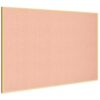 Bulletin Board 23.6 x 17.7 inches, Blush Coral Pin Board, Golden Aluminum Framed Fabric Cork Board with 10 Push Pins