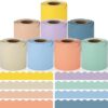 Bulletin Board Borders, 8 Rolls 262.4 Ft Pastel Boho Scalloped Trim Decor