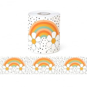 Bulletin Board Borders Classroom Decor, Boho School Bulletin Board Paper Roll Classroom Decorations, 60ft Bulletin Boards Trim, Back to School Teachers Decoration, Blackboard Desks Lockers Door Decor
