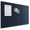 Bumusty Large Cork Board 36" x 24" Alternative - 6 Pack Felt Wall Tiles with 40 Safe Removable Adhesive Tabs, 30 Pushpins, Cork Boards for Walls Pin Board Bulletin Board Office Decor (Carbon Blue)