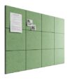 Bumusty Large Cork Board 48" x 36" Alternative - 12 Pack Felt Wall Tiles with 70 Safe Removable Adhesive Tabs, 30 Pushpins, Cork Boards for Walls Pin Board Bulletin Board Office Decor (Moss Green)