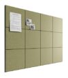 Bumusty Large Cork Board 48" x 36" Alternative - 12 Pack Felt Wall Tiles with 70 Safe Removable Adhesive Tabs, 30 Pushpins, Cork Boards for Walls Pin Board Bulletin Board Office Decor (Olive Green)