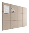 Bumusty Large Cork Board 48" x 36" Alternative - 12 Pack Felt Wall Tiles with 70 Safe Removable Adhesive Tabs, 30 Pushpins, Cork Boards for Walls Pin Board Bulletin Board Office Decor (Taupe)