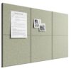 Bumusty Large Cork Board Alternative-36 x 24" Felt Bulletin Board Tiles, with 30 Pushpins, 40 Adhesive Tabs, Bold-Stripe 6-Pack, Cork Boards for Office Push Pin Board Felt Board-Sage