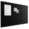Bumusty Large Cork Board Alternative-36 x 24" Felt Bulletin Board Tiles, with 30 Pushpins, 40 Adhesive Tabs, Bold-Stripe 6-Pack, Cork Boards for Office Push Pin Board Felt Board-Black