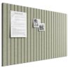 Bumusty Large Cork Board Alternative-36 x 24" Felt Bulletin Board Tiles, with 30 Pushpins, 40 Adhesive Tabs, Fine-Stripe 6-Pack, Cork Boards for Office Push Pin Board Felt Board-Sage