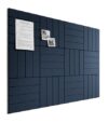 Bumusty Large Cork Board Alternative-48 x 36" Felt Bulletin Board Tiles, with 30 Pushpins, 70 Adhesive Tabs, Bold-Stripe 12-Pack, Cork Boards for Office Push Pin Board Felt Board-Carbon Blue