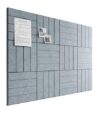 Bumusty Large Cork Board Alternative-48 x 36" Felt Bulletin Board Tiles, with 30 Pushpins, 70 Adhesive Tabs, Bold-Stripe 12-Pack, Cork Boards for Office Push Pin Board Felt Board-Blue Gray
