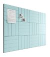Bumusty Large Cork Board Alternative-48 x 36" Felt Bulletin Board Tiles, with 30 Pushpins, 70 Adhesive Tabs, Bold-Stripe 12-Pack, Cork Boards for Office Push Pin Board Felt Board-Aqua Blue