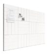 Bumusty Large Cork Board Alternative-48 x 36" Felt Bulletin Board Tiles, with 30 Pushpins, 70 Adhesive Tabs, Bold-Stripe 12-Pack, Cork Boards for Office Push Pin Board Felt Board-Milky White