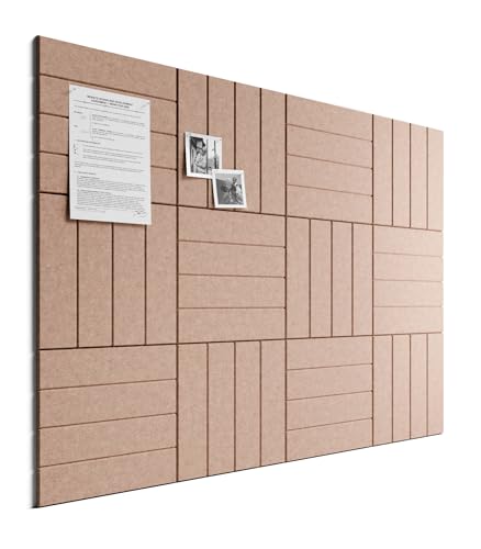 Bumusty Large Cork Board Alternative-48 x 36" Felt Bulletin Board Tiles, with 30 Pushpins, 70 Adhesive Tabs, Bold-Stripe 12-Pack, Cork Boards for Office Push Pin Board Felt Board-Terracotta
