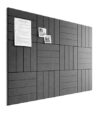 Bumusty Large Cork Board Alternative-48 x 36" Felt Bulletin Board Tiles, with 30 Pushpins, 70 Adhesive Tabs, Bold-Stripe 12-Pack, Cork Boards for Office Push Pin Board Felt Board-Charcoal Gray