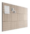 Bumusty Large Cork Board Alternative-48 x 36" Felt Bulletin Board Tiles, with 30 Pushpins, 70 Adhesive Tabs, Bold-Stripe 12-Pack, Cork Boards for Office Push Pin Board Felt Board-Taupe