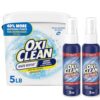 Bundle of OxiClean Max Force Laundry Stain Remover Spray, 2 fl oz, 2PK + OxiClean White Revive Laundry Whitener and Stain Remover Powder, 5 lb