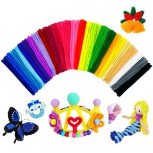 Bundooraking 300pcs Pipe Cleaners for Crafts – 12in Chenille Stems in 20 Colors, Art and Craft Supplies for DIY Projects, Decorations, and Creative Crafting