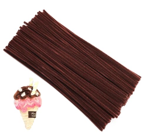 Bundooraking Dark Brown Pipe Cleaners for Crafts – 12in Chenille Stems, Art and Craft Supplies for DIY Projects, Decorations, and Creative Crafting